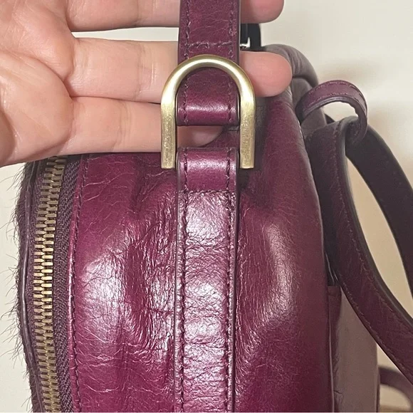 NEW Sexy Purple HOBO Mini Backpack Purse Fuschia Leather And Calf Hair - Picture 5 of 14